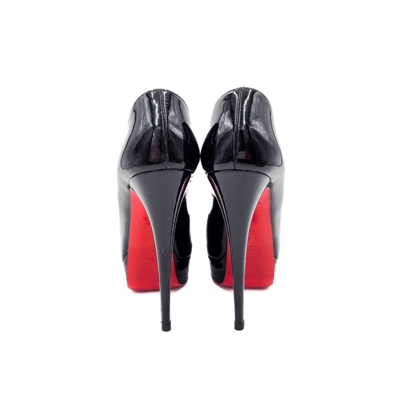 Christian Louboutin Fetish Peep 150 Black Patent Leather Platform Heels EU 37 - Picture 6 of 9